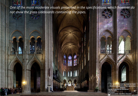One of the more moderate visuals presented in the specifications, which however do not show the glass sideboards containing the pipes.